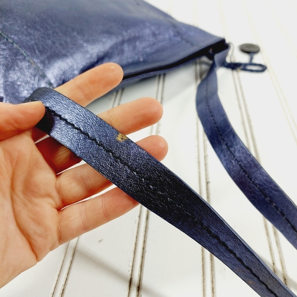 Metallic Blue Women’s Shoulder Bag - Picture 11 of 16